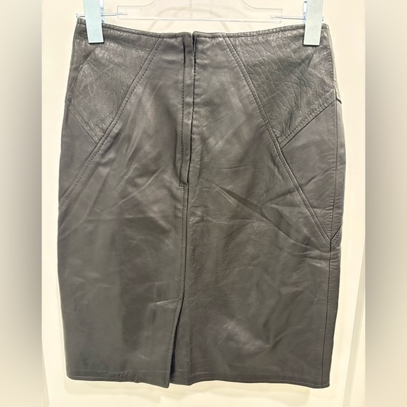 Vintage Soft Black Leather Skirt Size 8 - Picture 7 of 16